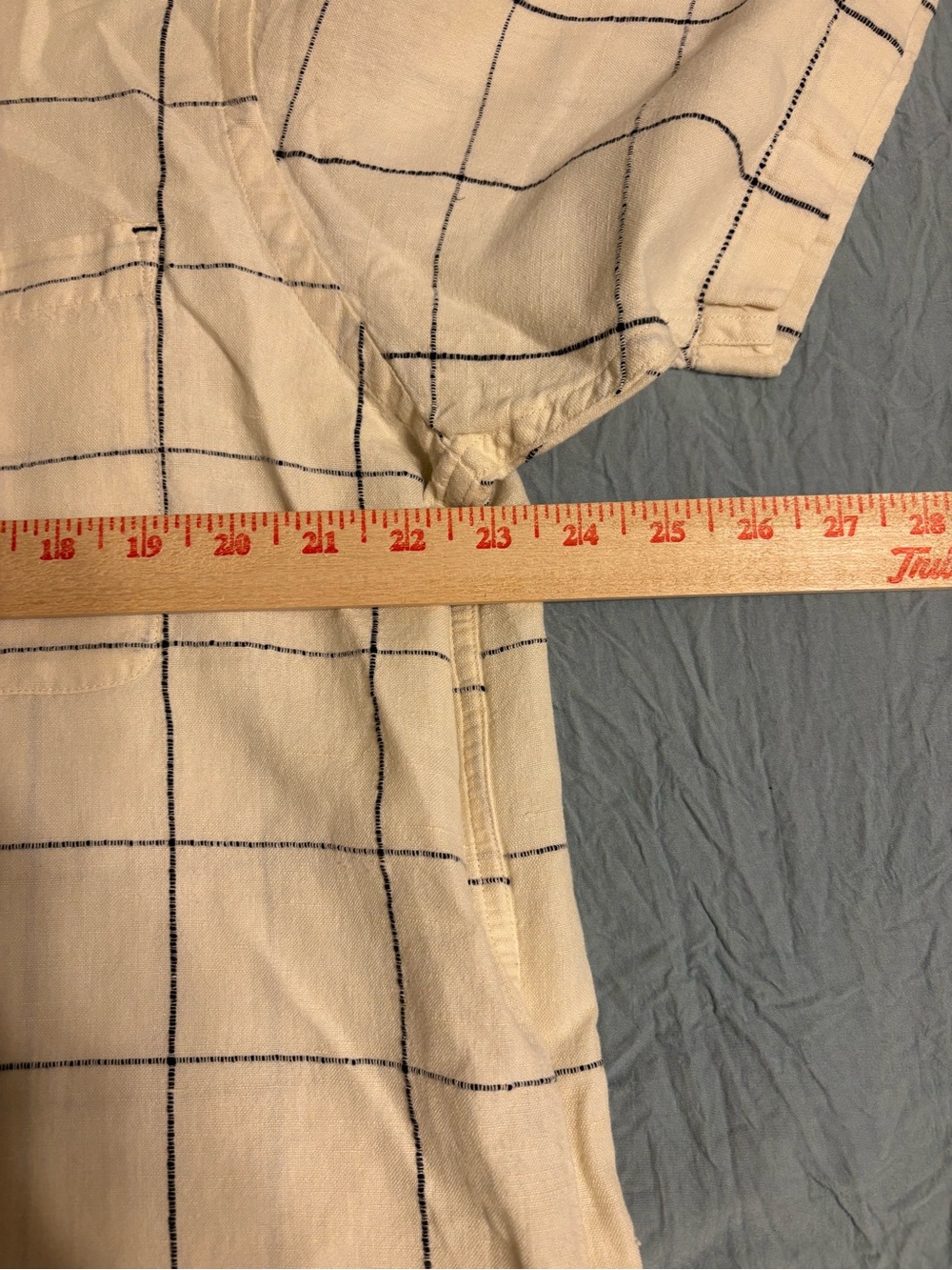 Orvis Linen Cotton Windowpane Short Sleeve Button Shirt L - Picture 5 of 6